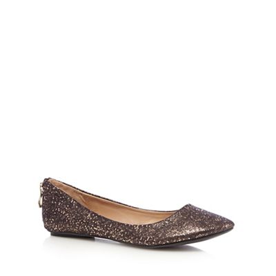 Call It Spring Bronze 'Chaella' metallic textured heel zip pumps